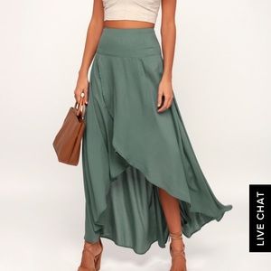 O’Neill Ambrosio Dark Sage Green High-Low Skirt